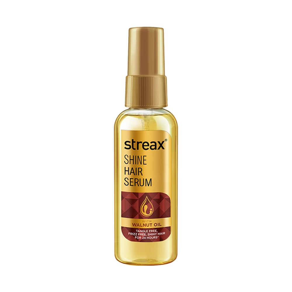 Streax Walnut Oil Hair Serum for Dry & Frizzy Hair - 45ml | Smoothing & Shine Treatment | Perfect for Daily Hair Care & Styling