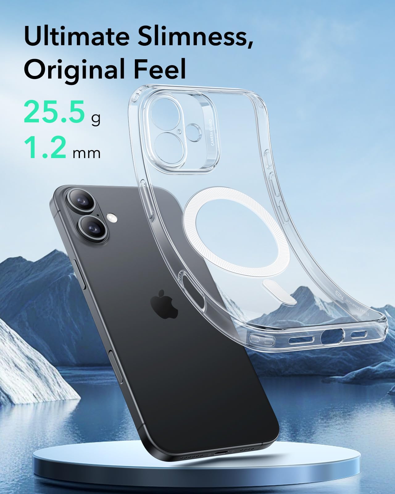 ESR Magnetic Phone Case for iPhone 16 - Slim Clear Shockproof Cover with MagSafe Compatibility & Camera Protection | Anti-Yellowing Scratch-Resistant Design | Perfect for Everyday Use, Travel & Outdoor Activities