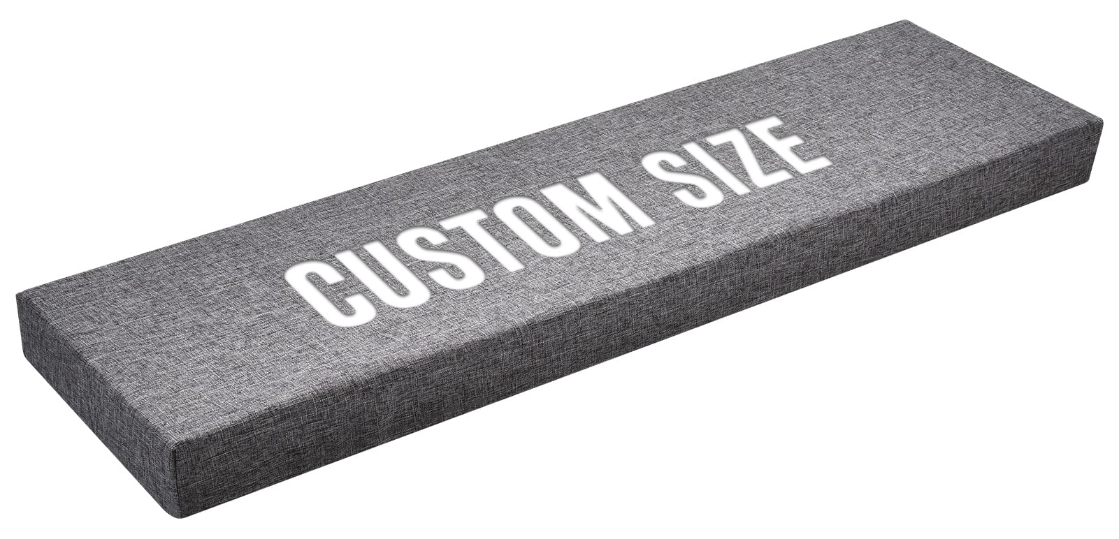 Custom Size Bench Cushion - Thick Upholstery Foam Bay Window Seat Cushion for Indoor/Outdoor Sofa & Patio Furniture - Gray (Perfect for Reading Nooks, Sunrooms & Cozy Window Seats)