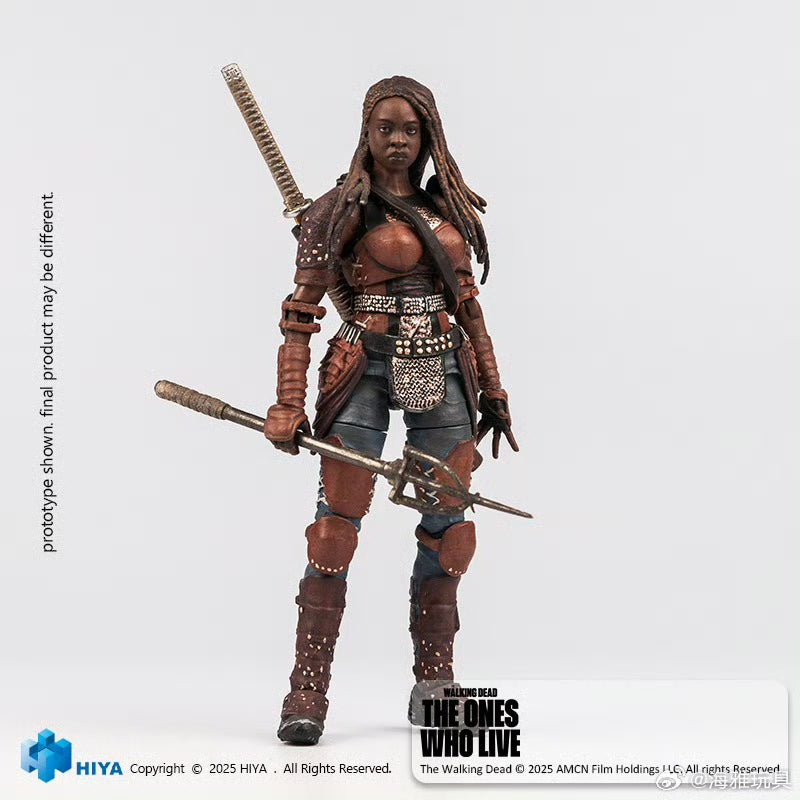 Pre Order 1/18 HIYA 4-Inch Action Figure - The Walking Dead: The Ones Who Lived Michonne Collectible Mini Series | Highly Detailed Sculpt | Perfect for Display, Collection, and Role-Playing Scenes