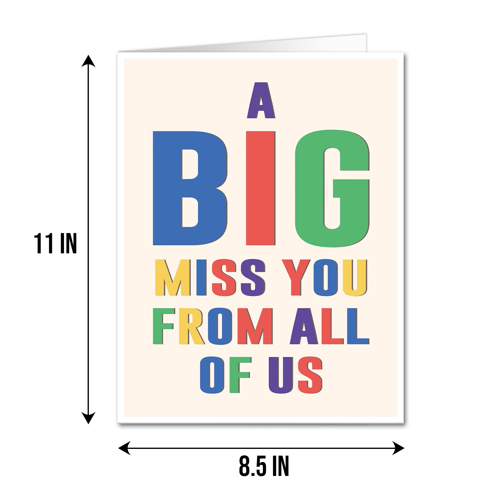 Qiliji Jumbo Miss You Greeting Card - Extra Large Thinking of You Card for Long Distance Relationships, Best Friends, Family - Perfect for Anniversaries, Birthdays & Special Occasions