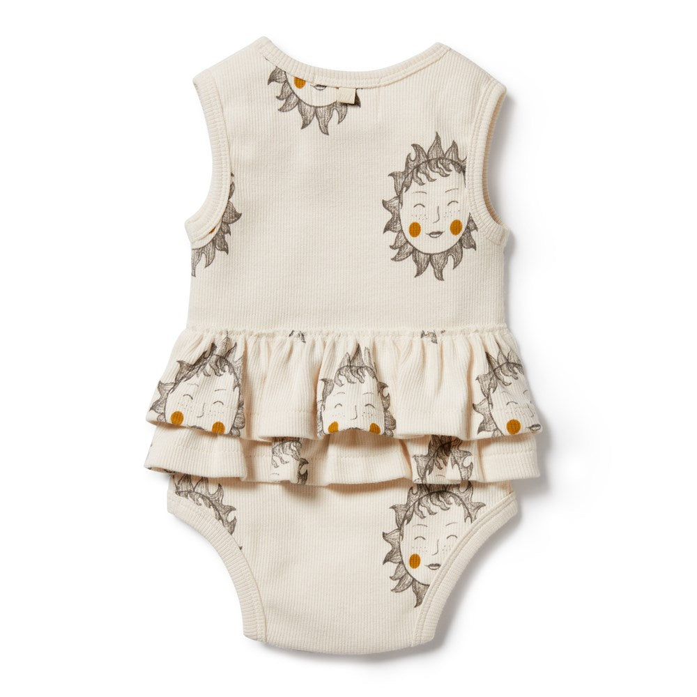 Organic Ruffle Bodysuit for Baby Girls - Soft Cotton Onesie with Lace Trim | Perfect for Photoshoots, Special Occasions & Everyday Wear
