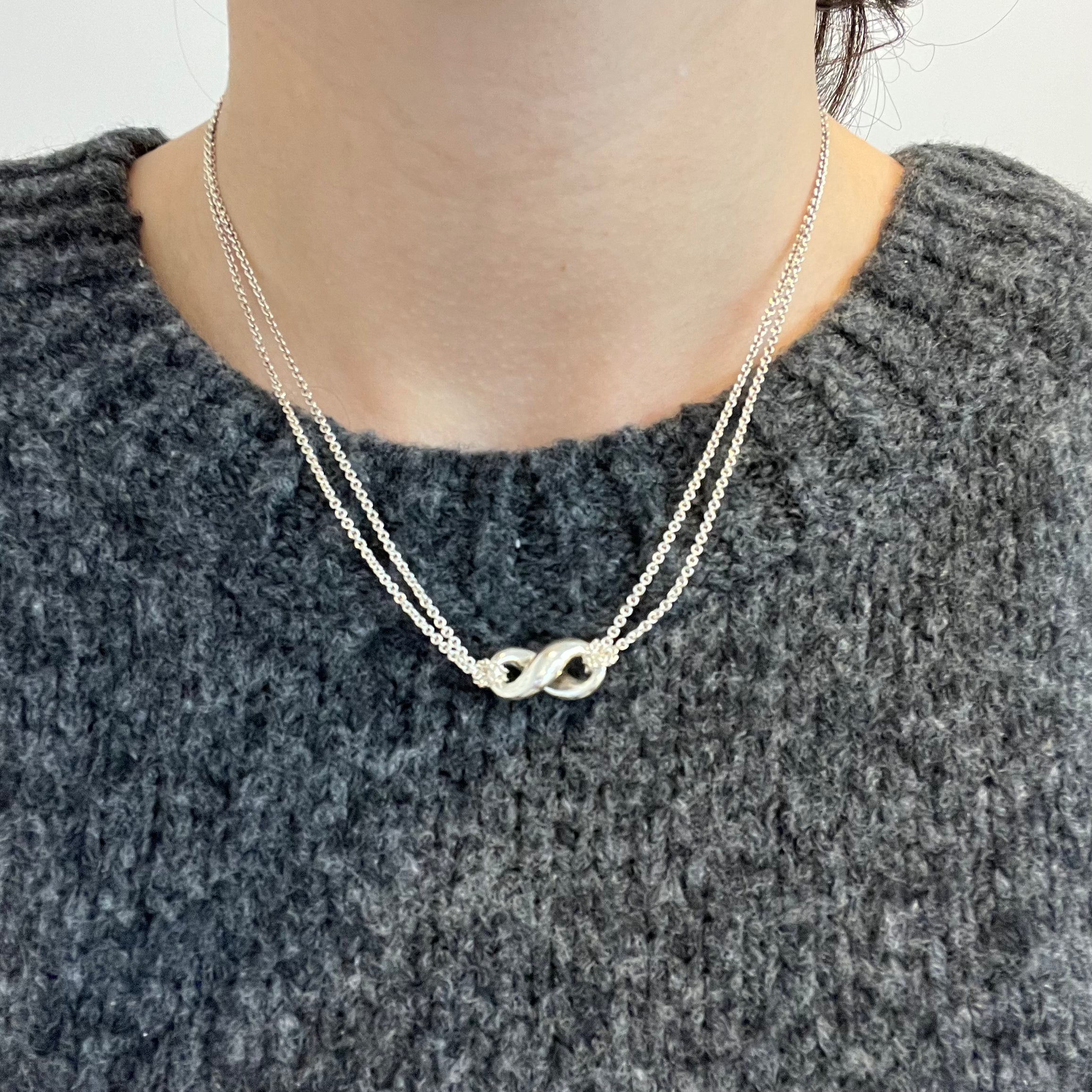 Tiffany & Co. 925 Sterling Silver Infinity Pendant Necklace - 16 Inch | Elegant Jewelry Gift for Women, Perfect for Anniversaries, Birthdays & Special Occasions