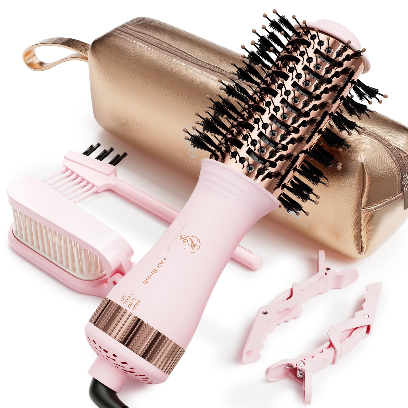 Dual Voltage Travel Hair Dryer Brush - Mini Hot Air Styler & Blow Dryer for European & US Use | Nano Titanium 2-Inch Oval Hair Volumizer | Perfect for Travel, Home & Salon Styling