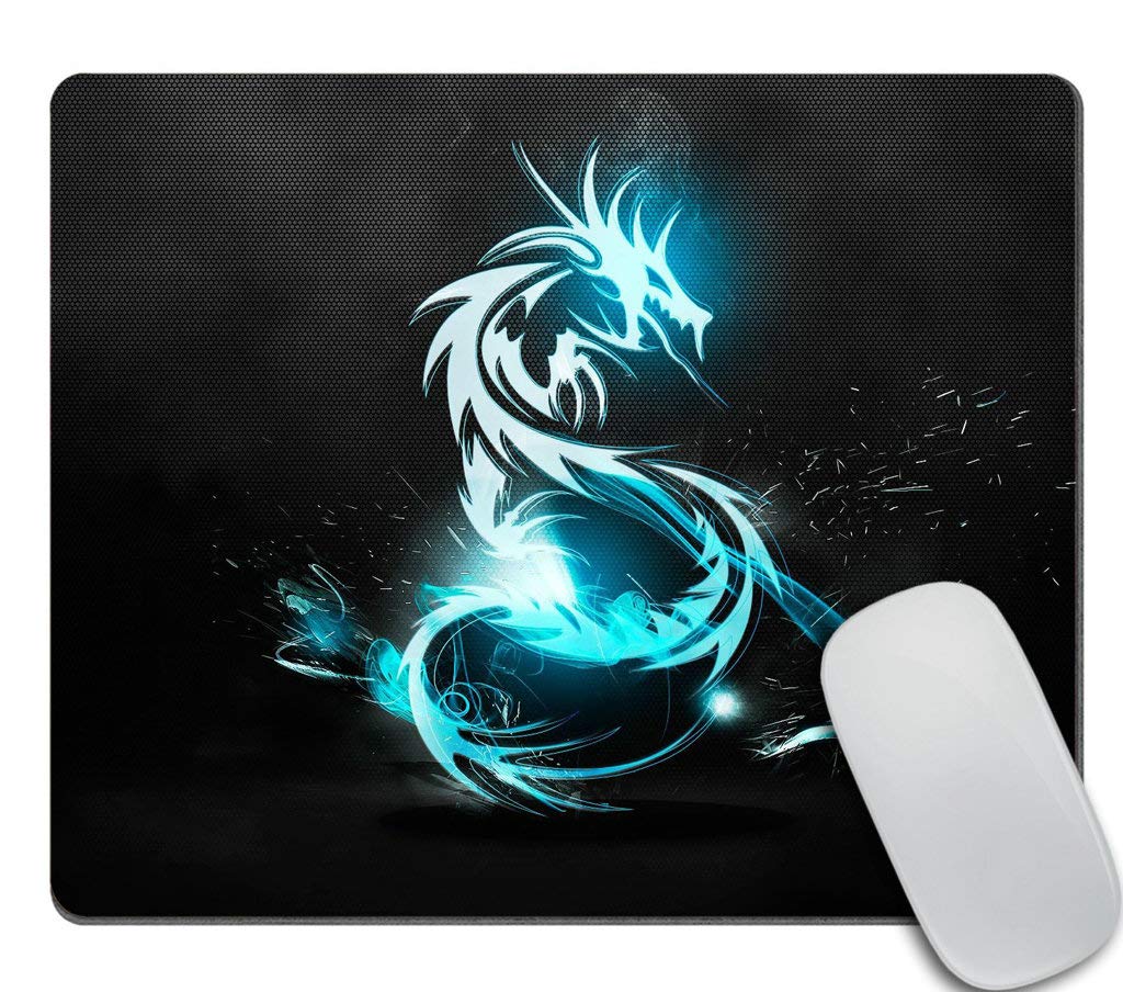 Cool Blue Dragon Gaming Mouse Pad - Non-Slip Rubber Base, Large Rectangle Mousepad for PC & Laptop - Perfect for Gaming, Office Work & Graphic Design