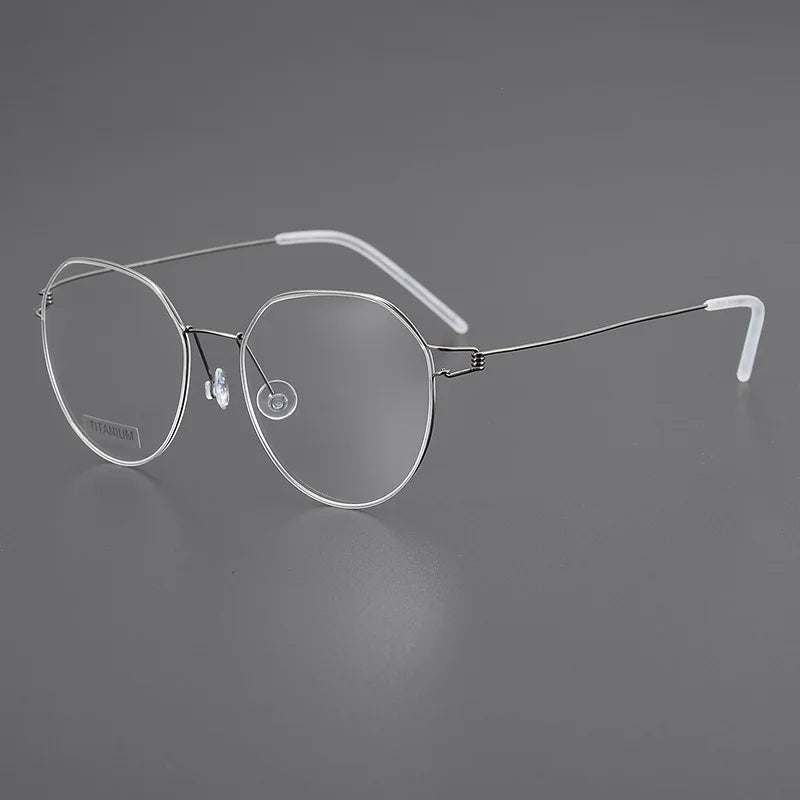 Stylish Black Titanium Full Rim Round Eyeglasses for Women - Lightweight & Durable Flat Top Frame - Perfect for Office, Reading & Everyday Fashion