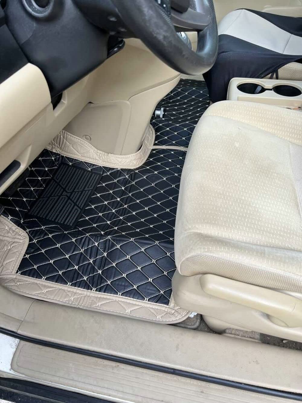 Premium Custom Car Floor Mats for Audi, Acura, BMW, Cadillac, Dodge, Mercedes, Honda, Infiniti, Jeep, Lexus, Toyota, Nissan, Kia, Hyundai, Chevrolet, Ford, Chrysler, Jaguar, Lincoln, Mazda, Volvo - All-Weather Protection & Easy Cleaning (Black & Blue) - Perfect for Daily Commute, Road Trips & Family Travel