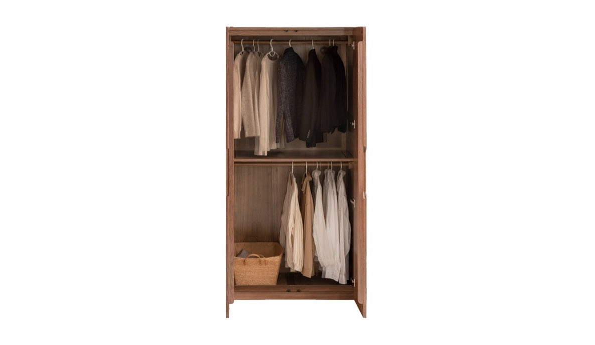 Solid Oak Wood Modern Wardrobe - Stylish & Durable Closet for Bedroom, Walk-In Closet, or Guest Room Storage