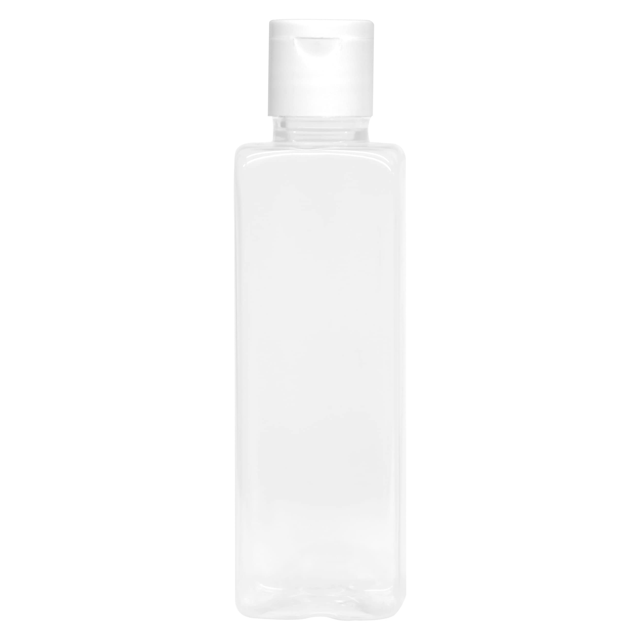 Refillable 100ml Empty Squeeze Cosmetic Bottles with Disc/Flip Top Cap - Rectangular PC Containers for Shampoo, Body Wash, Toner, Lotion & Cream | Travel-Friendly, Salon & Home Use