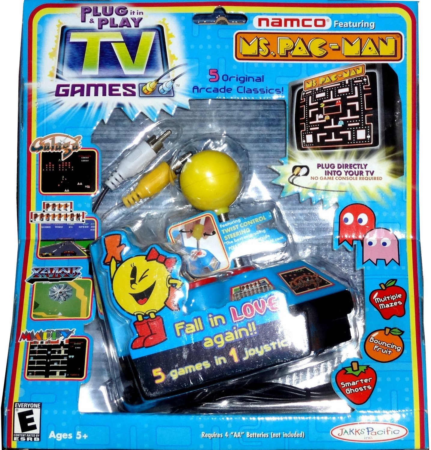 Namco Ms. Pac-Man Plug & Play TV Game Console - 5 Classic Arcade Games Included | Perfect for Family Game Nights & Retro Gaming Enthusiasts