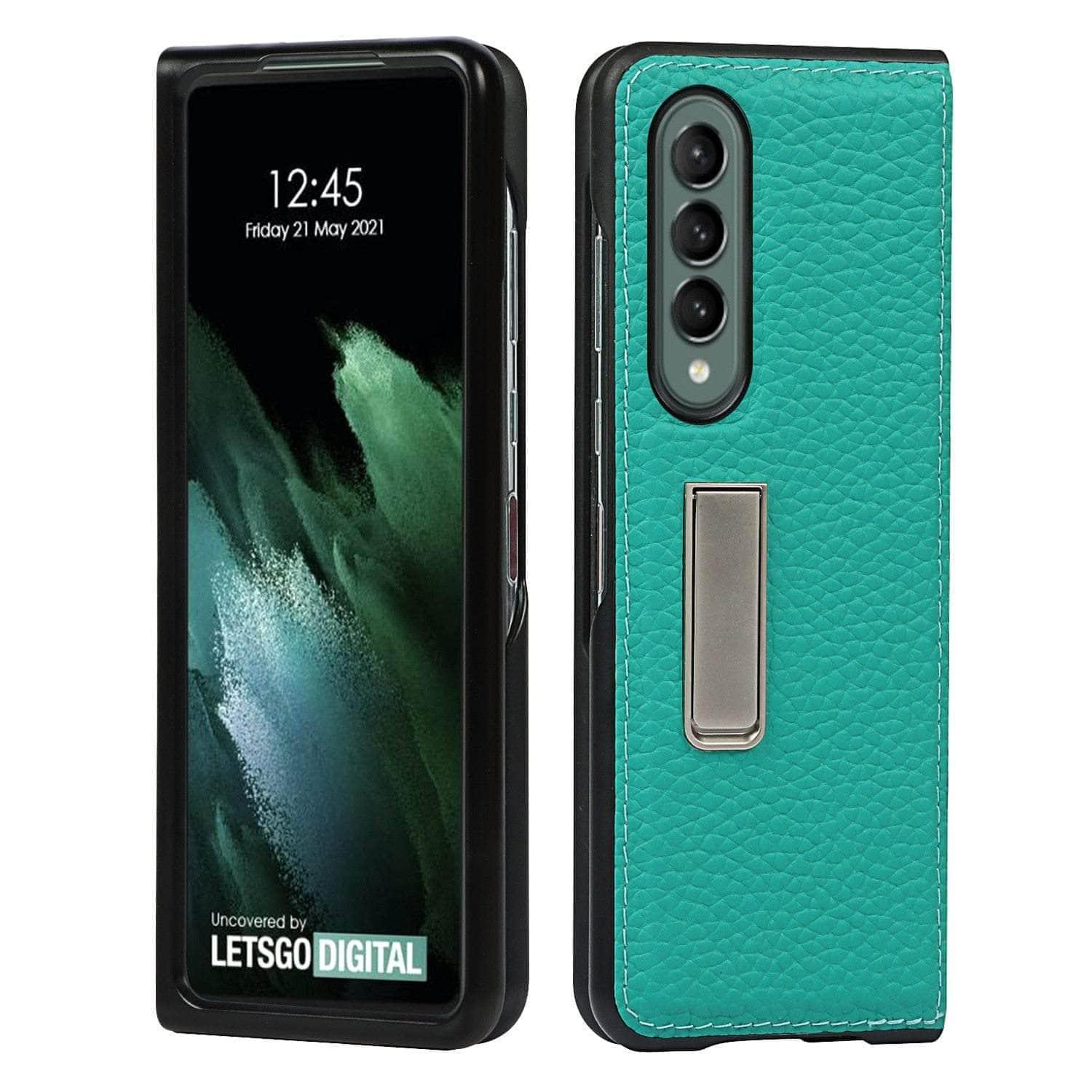 Premium Genuine Leather Flip Cover for Samsung Galaxy Z Fold 3 5G - Slim Protective Case with Card Slot | Perfect for Business & Travel Use