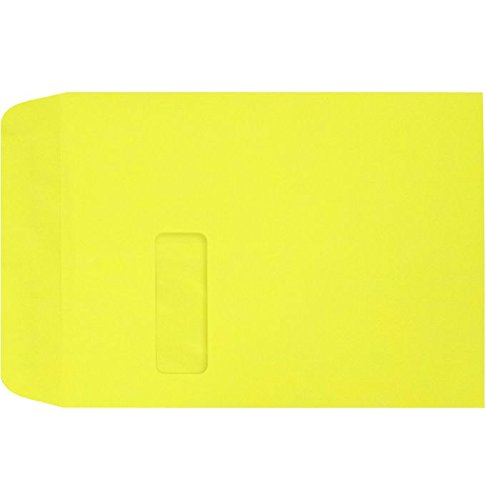 Premium LUXPaper 9 x 12 Open End Window Envelopes - Self-Sealing Peel & Press Design in Vibrant Citrus Yellow | 80lb Text Weight | Pack of 500 | Perfect for Business Mailing, Invoices & Wedding Invitations