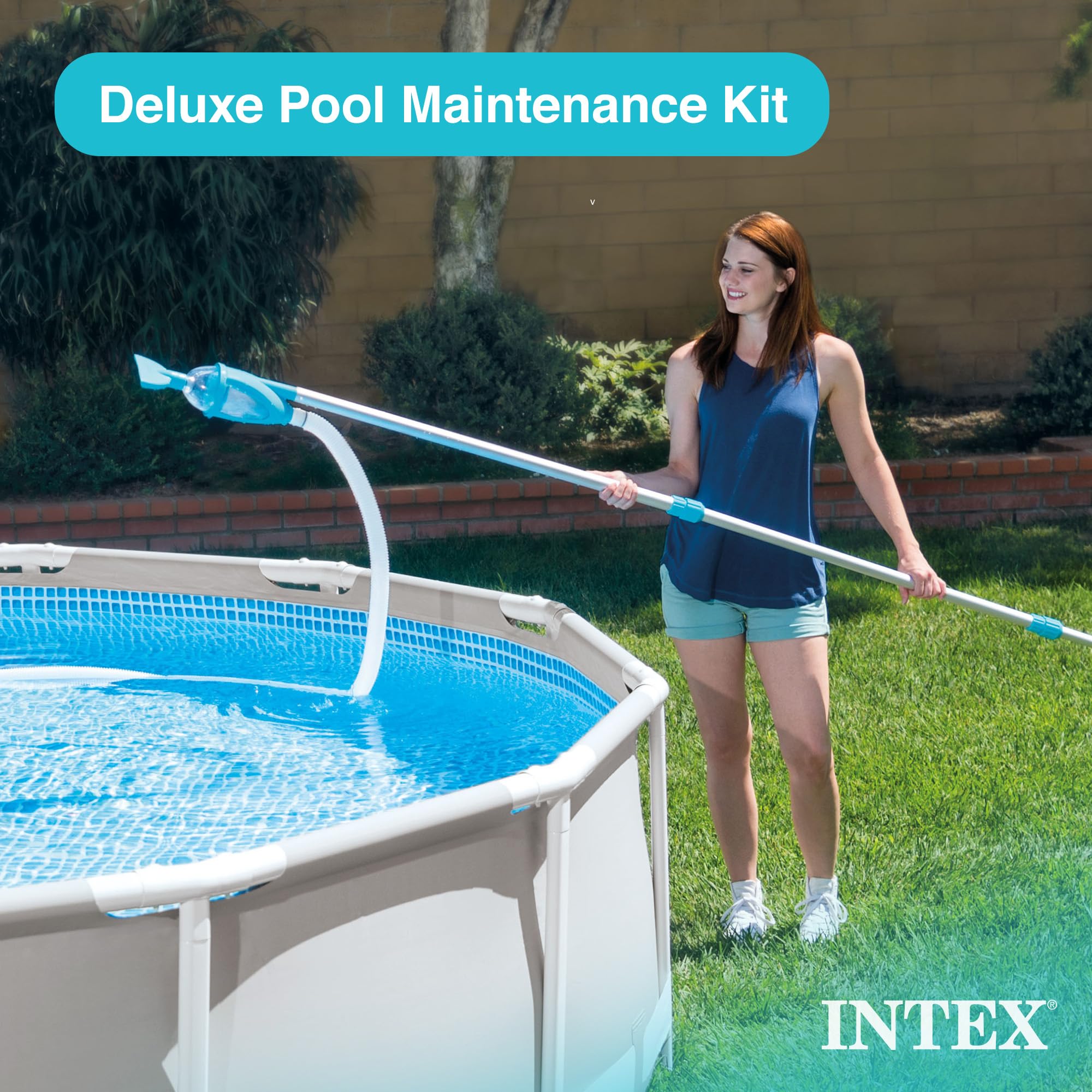 Intex 2100 GPH Above Ground Pool Sand Filter Pump with Deluxe Maintenance Kit & 24Hr Timer - Perfect for Backyard Swimming Pools, Summer Water Fun & Easy Pool Cleaning
