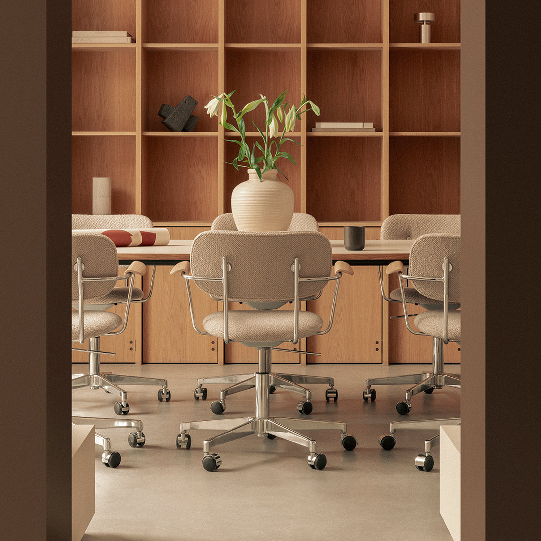 Ergonomic Co Office Armchair - Fully Upholstered Swivel Chair with Casters for Home & Office Workspace