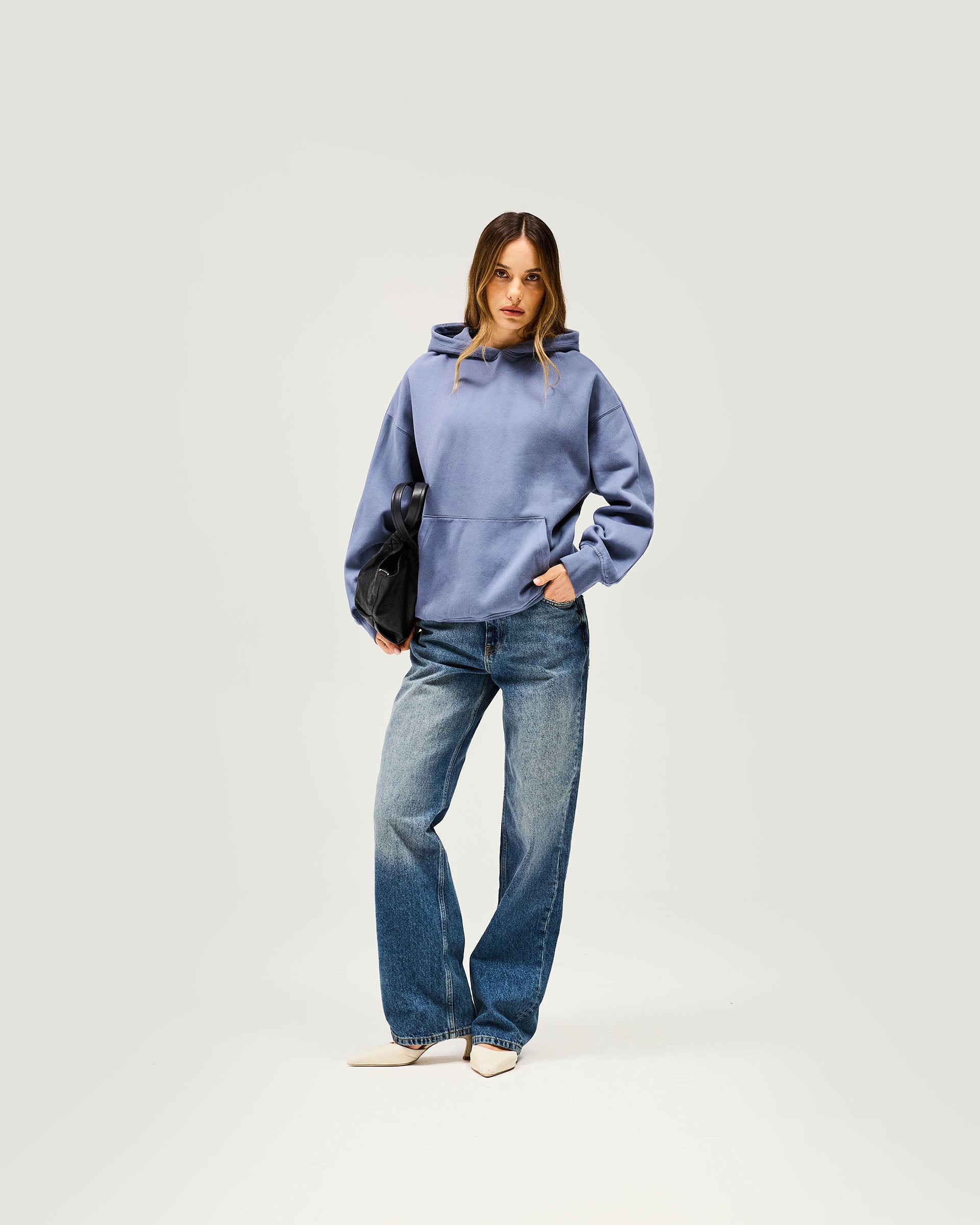 Owners Club Boyfriend Hoodie for Women - Soft & Cozy Steel Blue Pullover Sweatshirt | Perfect for Casual Wear, Lounging & Outdoor Activities