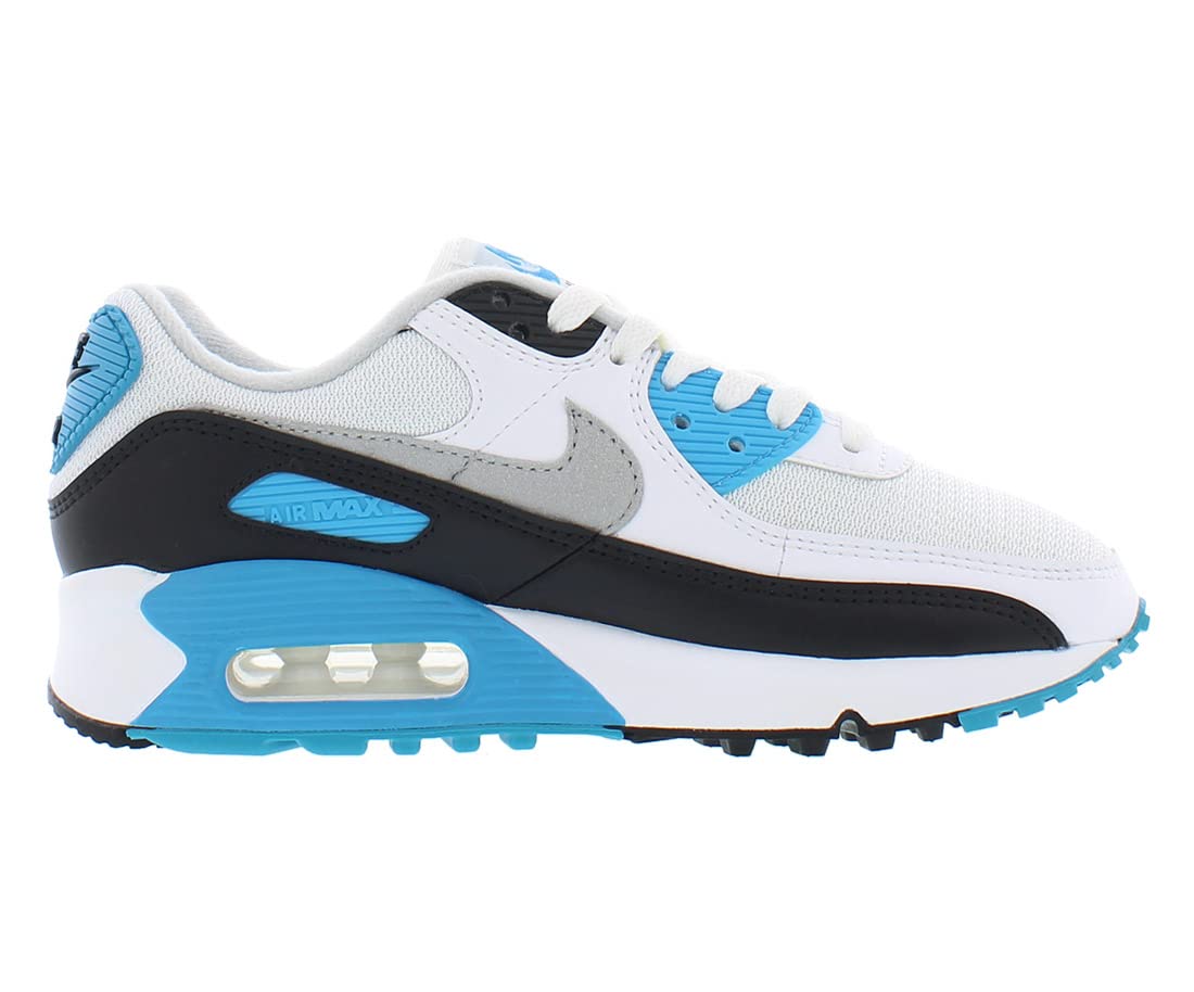 Nike Men's Air Max 90 Running Shoes CJ6779-100 Laser Blue - Lightweight Cushioned Sneakers for Jogging, Gym Workouts & Casual Wear