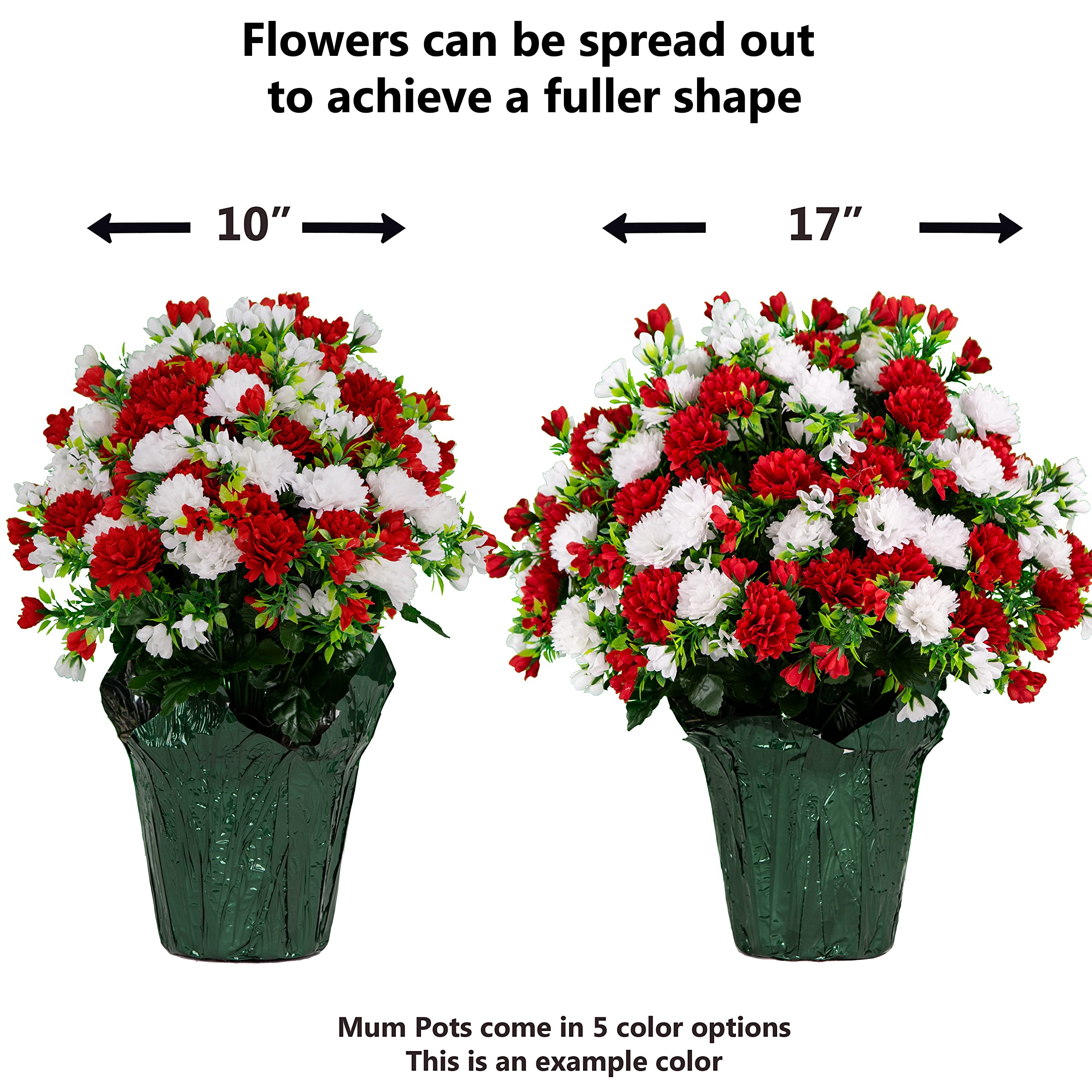 Sympathy Silks Artificial Flowers Weighted Pot Bouquet - 18