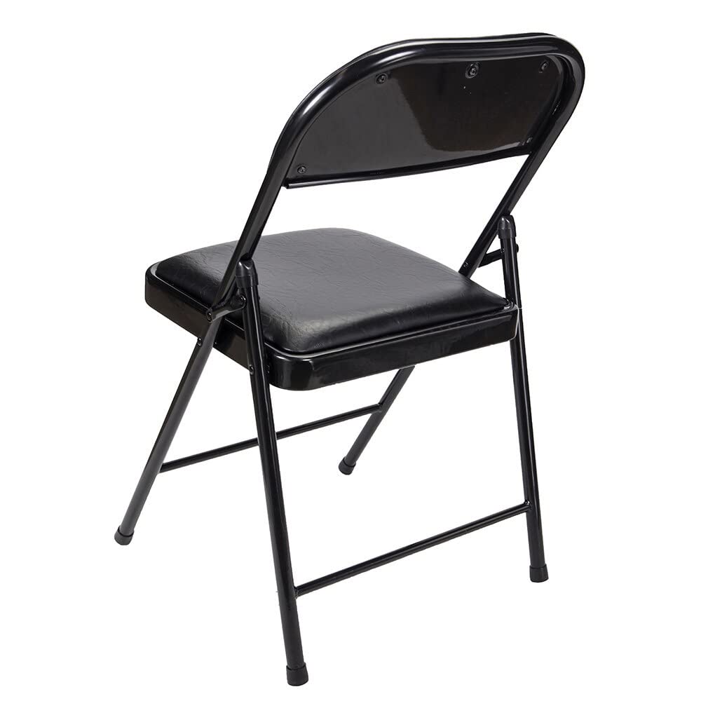 Westerly Folding Chair 2 Pack - Heavy Duty Stackable Indoor Outdoor Chairs for Events, Weddings, Parties, Picnics, Office & Dining - Portable Commercial Seating Solution in Black