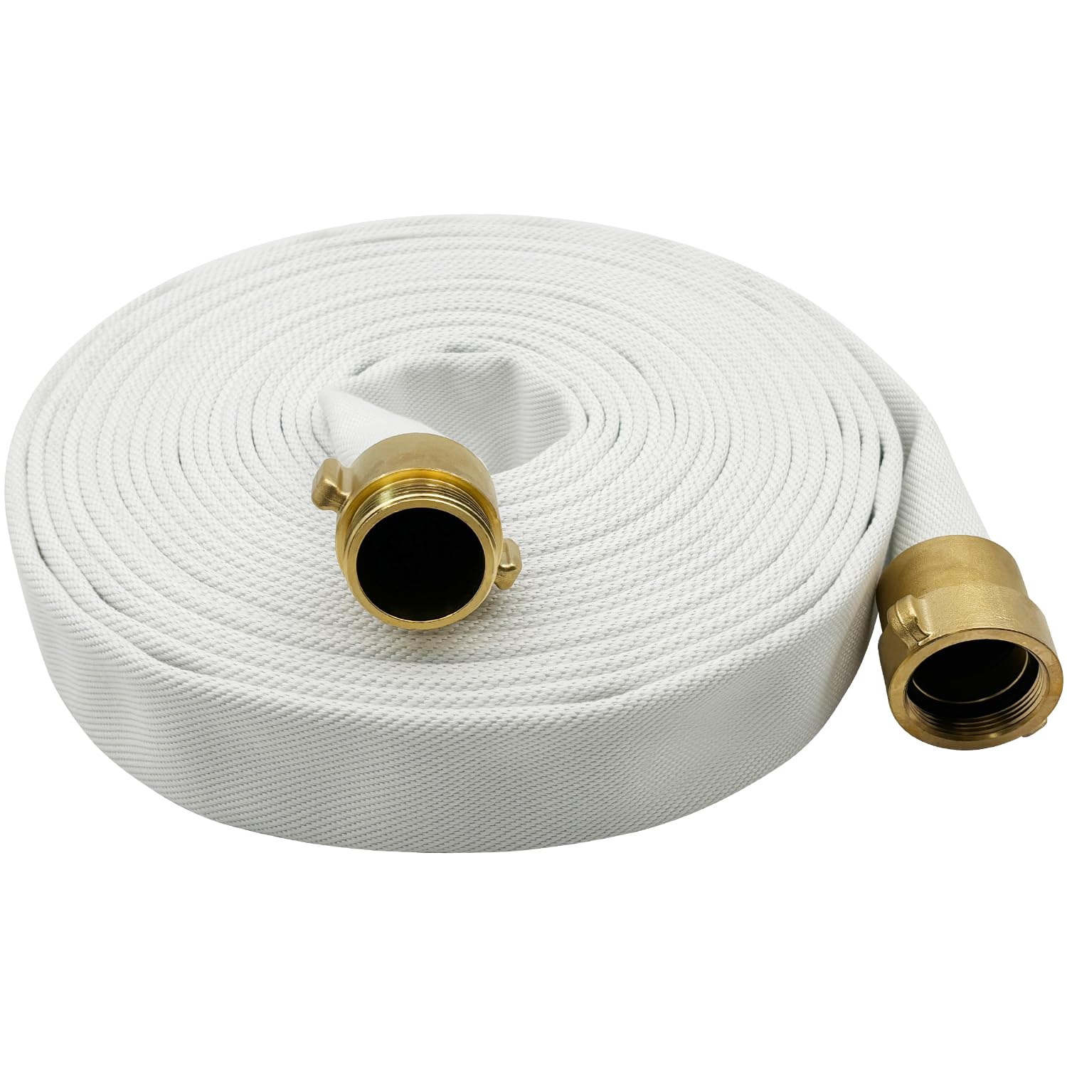 SAFBY 2.5 Inch x 50 Feet Fire Hose - Heavy Duty Lay Flat Water Hose with NST/NH Couplings - Industrial Grade Firefighting & Emergency Water Supply Hose for Fire Departments, Construction Sites & Farm Irrigation