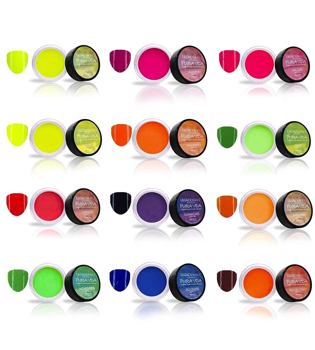 Professional 12-Color Acrylic Nail Powder Set for Dip & Extensions - Pura Vida Collection | Salon-Quality DIY Manicure Kit for Nail Art & Enhancements | Perfect for Home Use, Salons & Special Occasions