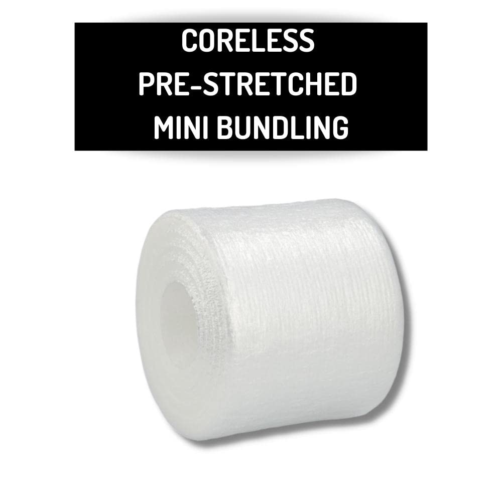 PSBM Coreless Mini Stretch Wrap with Plastic Handle - 12 Pack, 5