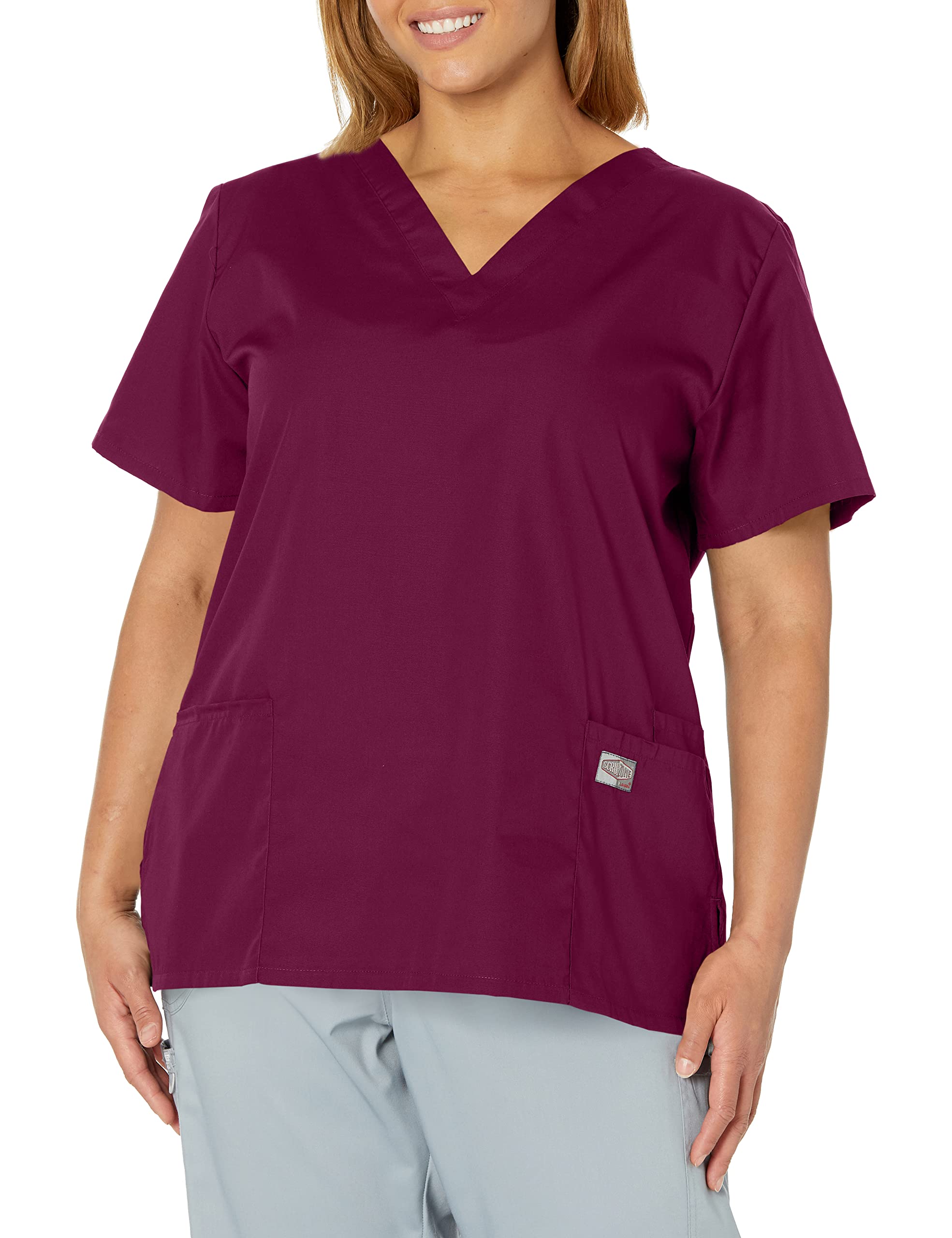 Landau Scrub Zone Relaxed Fit 2-Pocket V-Neck Scrub Top for Women 70221 - Comfortable Medical Uniform for Nurses, Doctors & Healthcare Professionals - Perfect for Hospitals, Clinics & Long Shifts