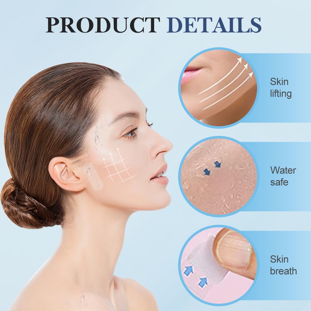 2025 Invisible Face Lift Tape - 60 PCS Instant Facelift Tape for Loose Sagging Skin, Double Chin & Eye Lift | Neck & Facial Lifting Solution for Wrinkles & Jawline Contouring | Perfect for Weddings, Photos & Daily Anti-Aging Care
