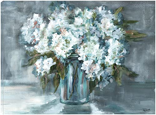 White Hydrangeas on Gray Landscape
