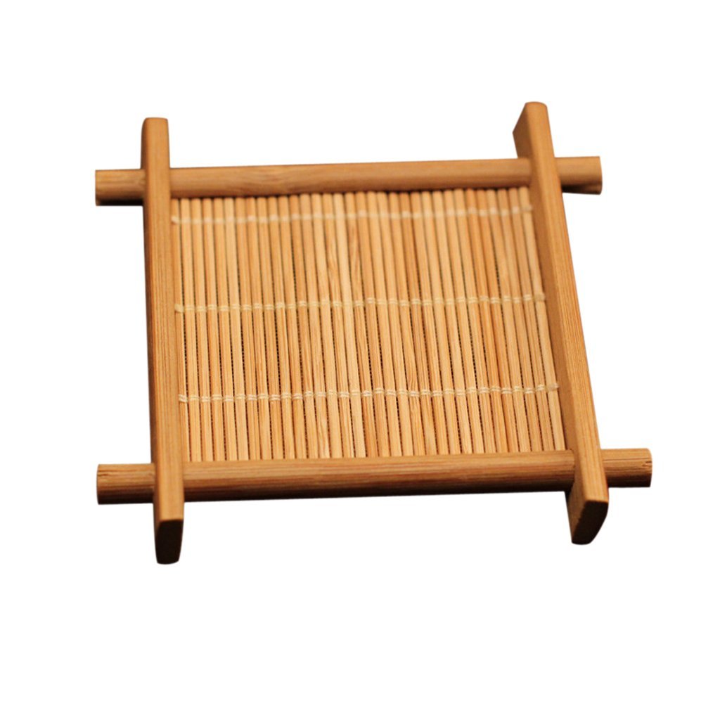 Set of 6 Natural Bamboo Coasters for Tea & Coffee - 9x9cm Wooden Cup Mats, Insulating Mug Pads, Bowl Holders - Perfect for Dining Tables, Office Desks & Home Decor