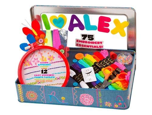 ALEX Toys Craft My Embroidery Kit for Kids - DIY Sewing Starter Kit with 6 Designs, Hoop & Threads - Creative Arts & Crafts Activity for Girls & Boys Ages 6+ - Perfect for Birthday Gifts & Rainy Day Fun