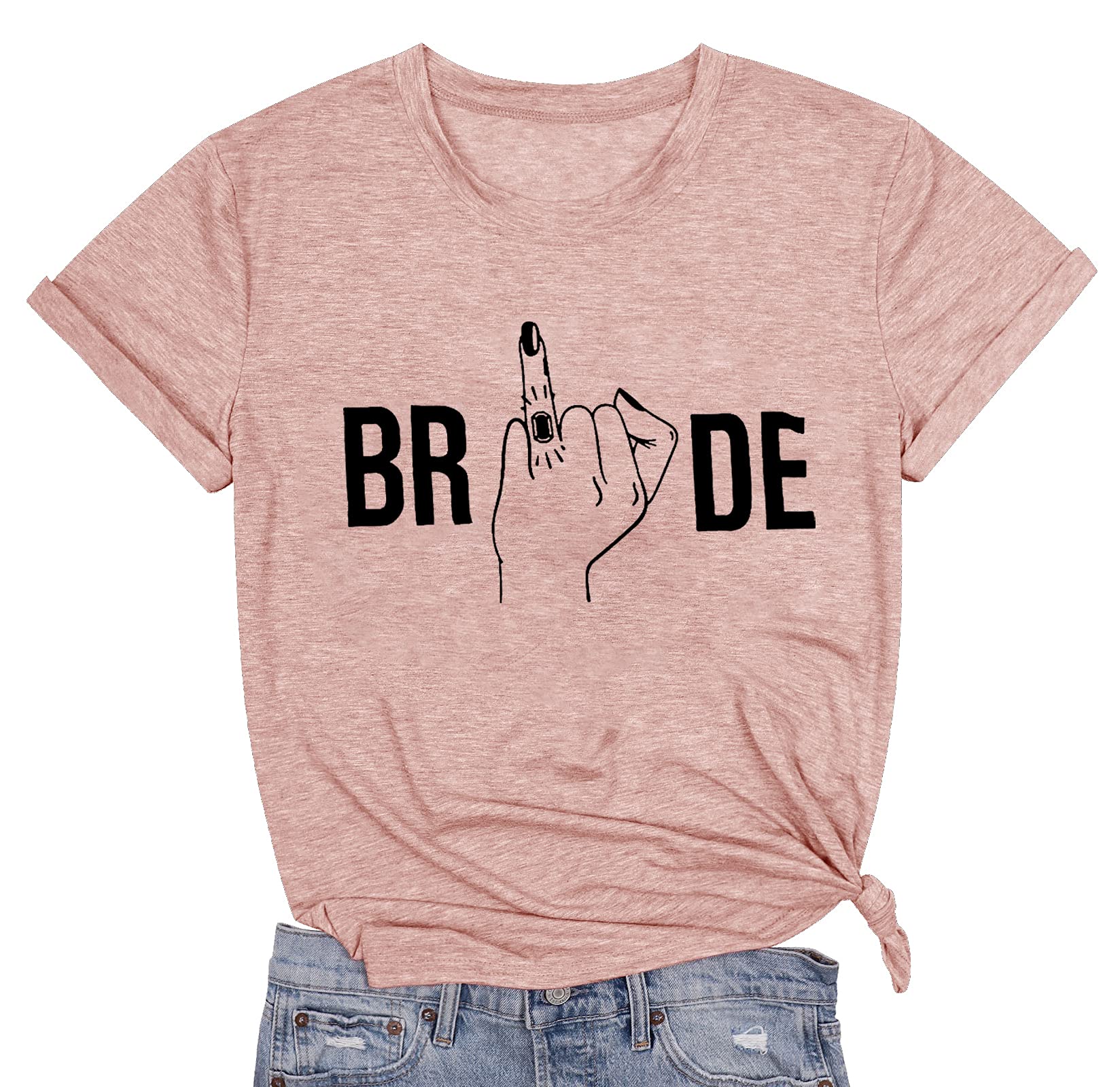 Bachelorette Party Shirts for Bride - Cute Wedding T-Shirts for Women, Engaged Ring Finger Shirt, Honeymoon & Bridal Shower Outfit - Perfect for Bachelorette Parties, Wedding Showers & Honeymoon Vacations