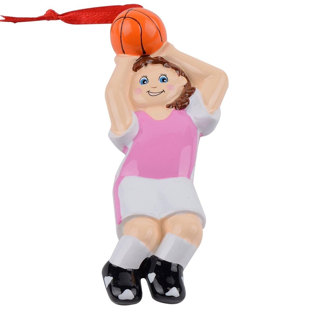 MAXORA Personalized Basketball Girl Ornament - Custom Christmas Basketball Player Decoration - Unique Sports Keepsake Gift for Basketball Lovers - Free Name & Number Customization - Perfect for Tree Decor, Holiday Gifts & Sports Fan Collectibles