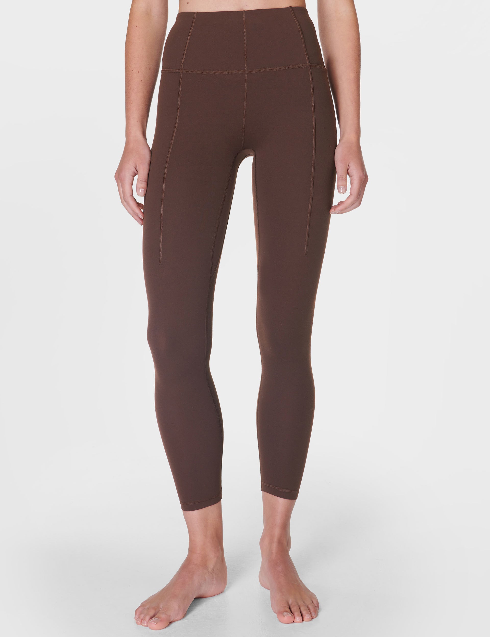Premium Super Soft 7/8 Yoga Leggings for Women - High Waisted Stretchy Workout Pants in Cacao Brown | Perfect for Yoga, Pilates, Gym & Lounge Wear