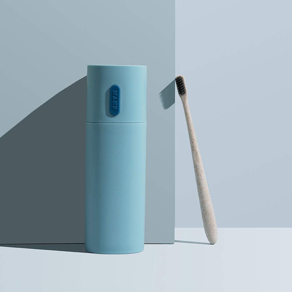 Cabilock Couple Toothbrush Holder - Portable Travel Toothbrush Cup with Cover for Bathroom & On-the-Go - Perfect for Couples Travel, Camping, and Home Organization