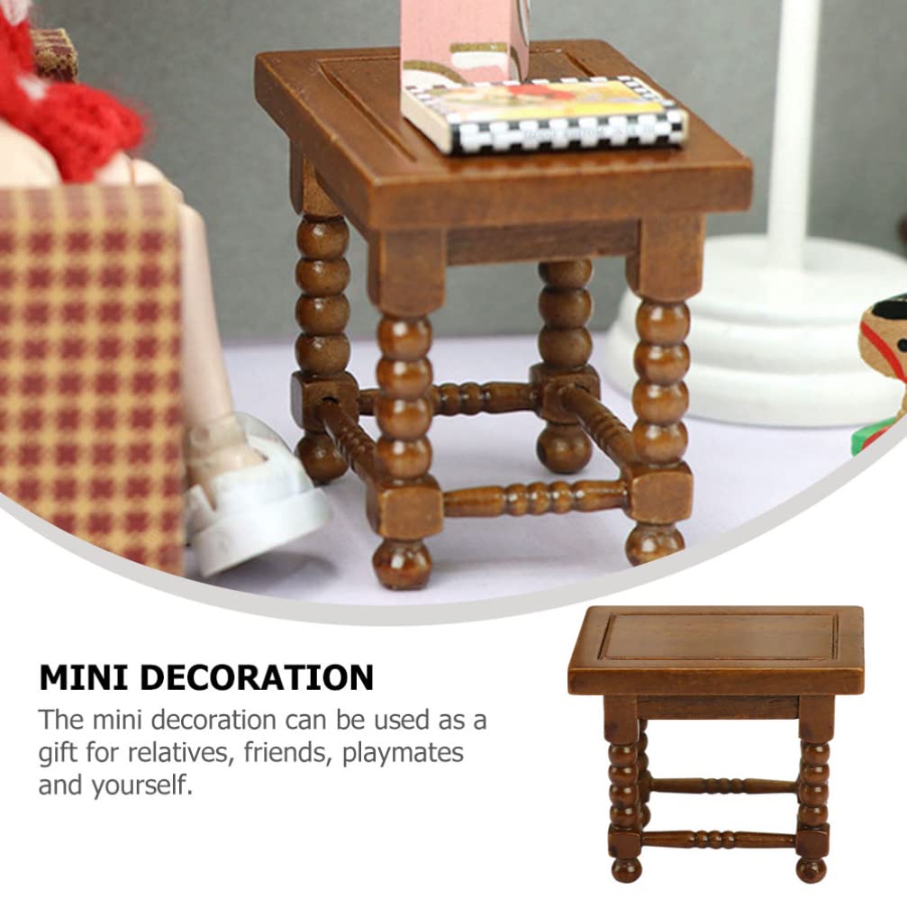 Mini Wooden Nightstand with Drawer - Cute Dollhouse Bedside Table for Kids Room, Tiny Furniture for Miniature Scenes, DIY Dollhouse Decor & Home Accessories - Perfect for Bedroom, Playroom & Collectible Displays
