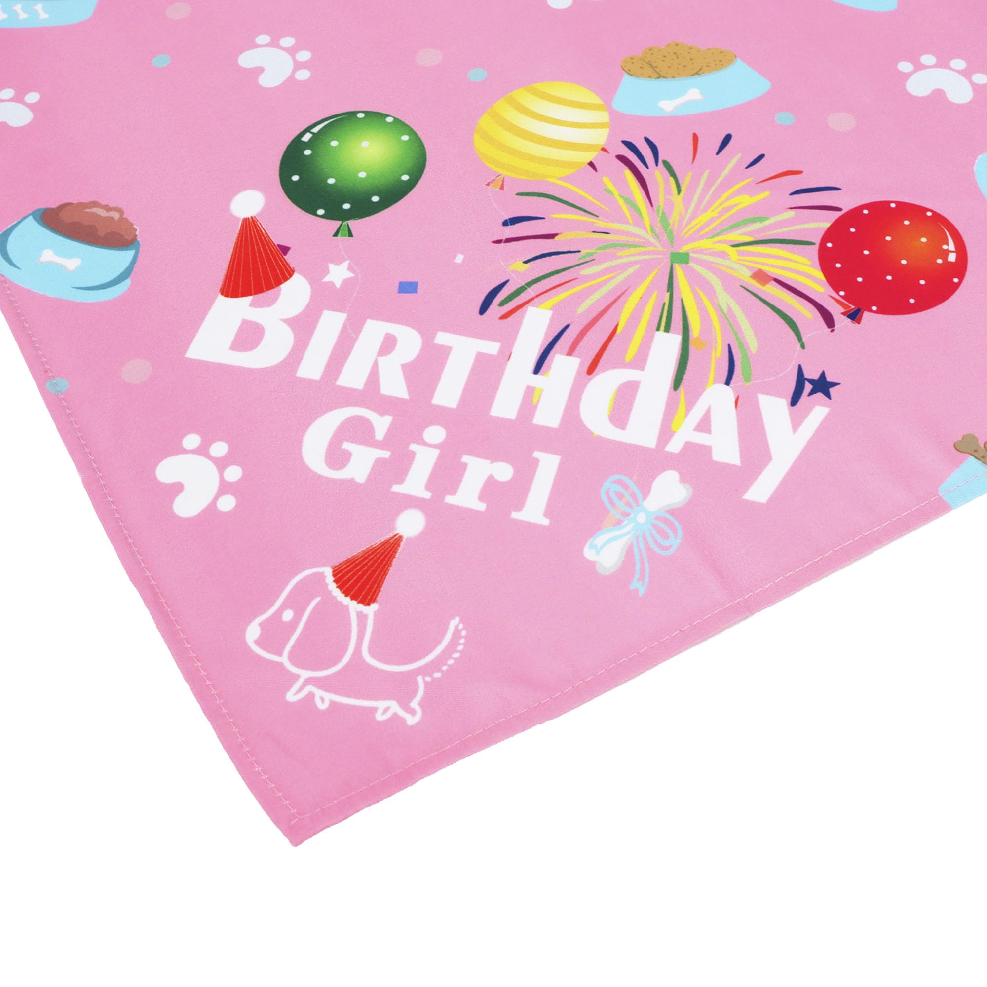ADOGGYGO Dog Bandana Hat Set - Pink Birthday Scarf for Small Dogs | Party & Photo Props