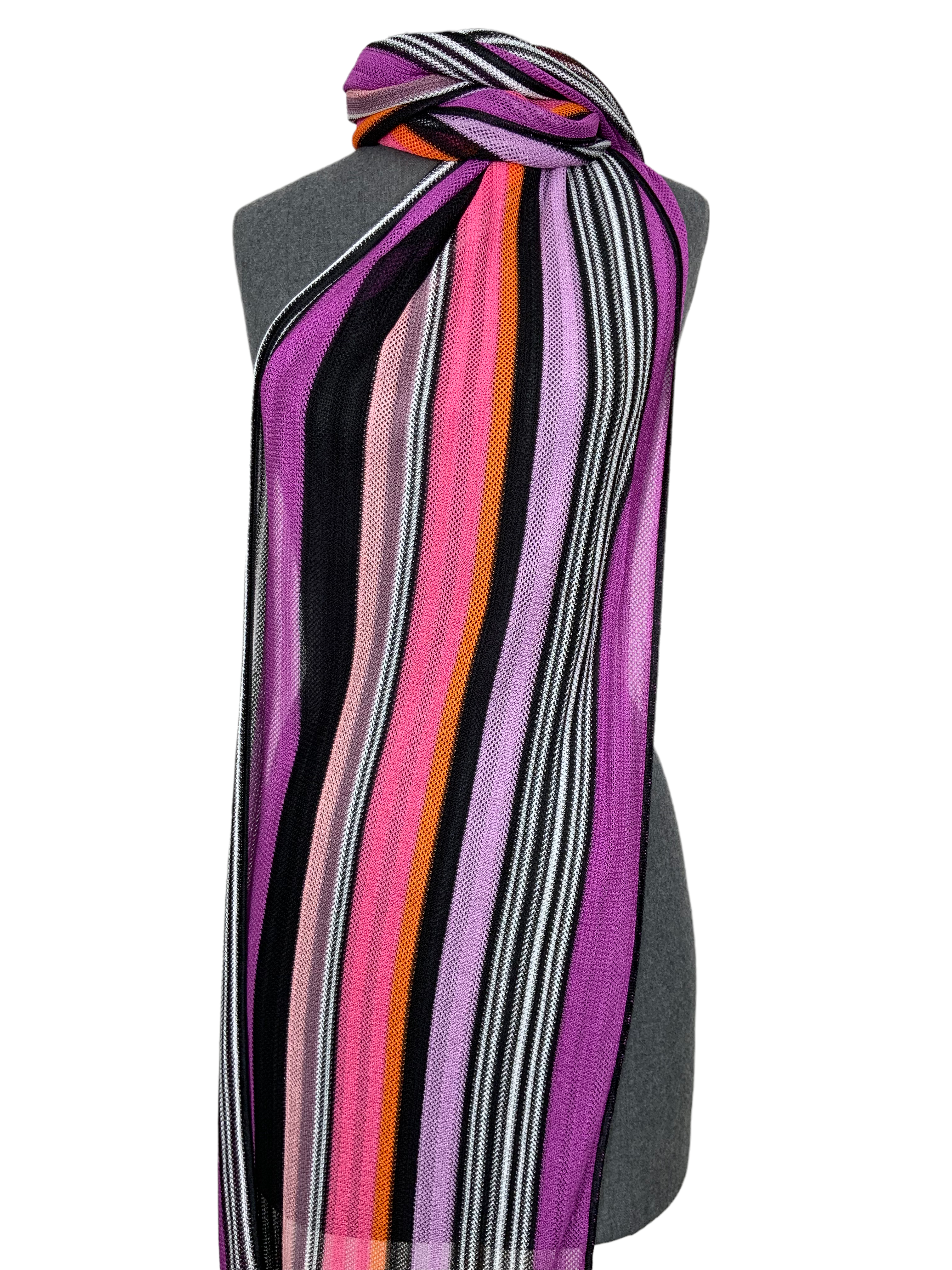 MISSONI Striped Silk Oblong Scarf - Luxury Fashion Accessory for Women, Elegant Wrap Shawl for Fall & Winter, Perfect for Office, Parties & Travel