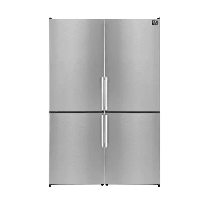 FORNO Guardia 46.8 Inch 21.6 cu.ft Stainless Steel Side by Side Refrigerator with Bottom Freezer - Model FFFFD1778 48S - Perfect for Modern Kitchens and Open Floor Plans