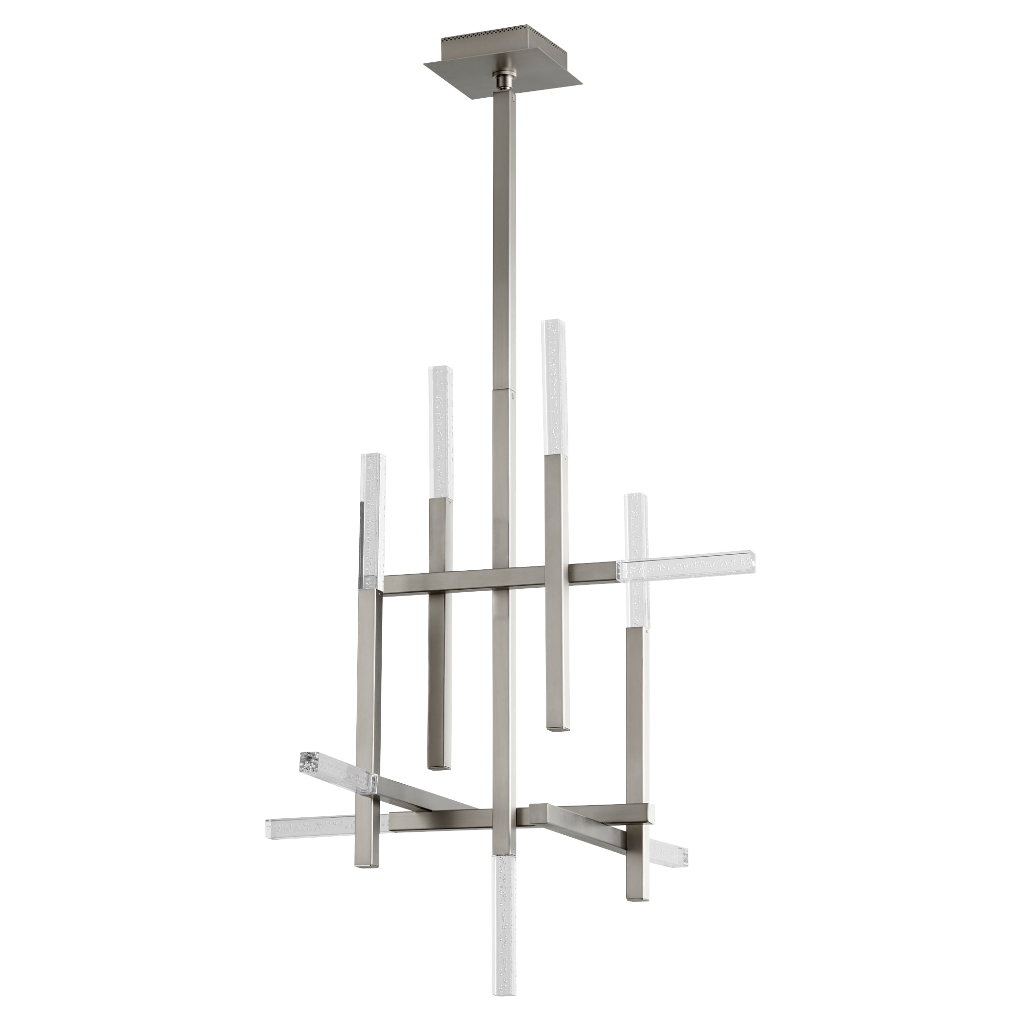 Oxygen Atlantis 3 636 24-Light Chandelier in Satin Nickel Finish - Elegant Dining Room & Foyer Lighting Fixture for Modern Homes