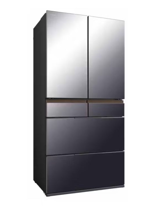 Hitachi R-GWC670TS XM 525L 6-Door Refrigerator - Mirror Mauve Gray | Large Capacity French Door Fridge for Modern Kitchen | Energy Efficient & Spacious Design for Home & Restaurant Use