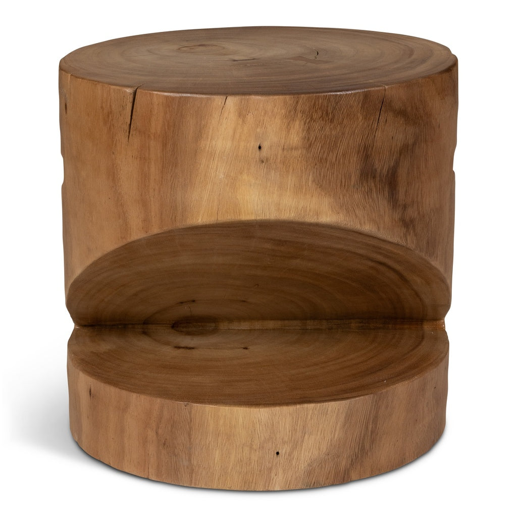 Anchali Natural Wood Accent Stool - Small Ottoman Footrest for Living Room, Bedroom, or Entryway - Rustic Home Decor Stool with Sturdy Construction