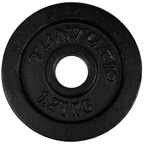 Tunturi 20kg Cast Iron Weight Plate - Unisex Black Single Plate for Home Gym & Strength Training