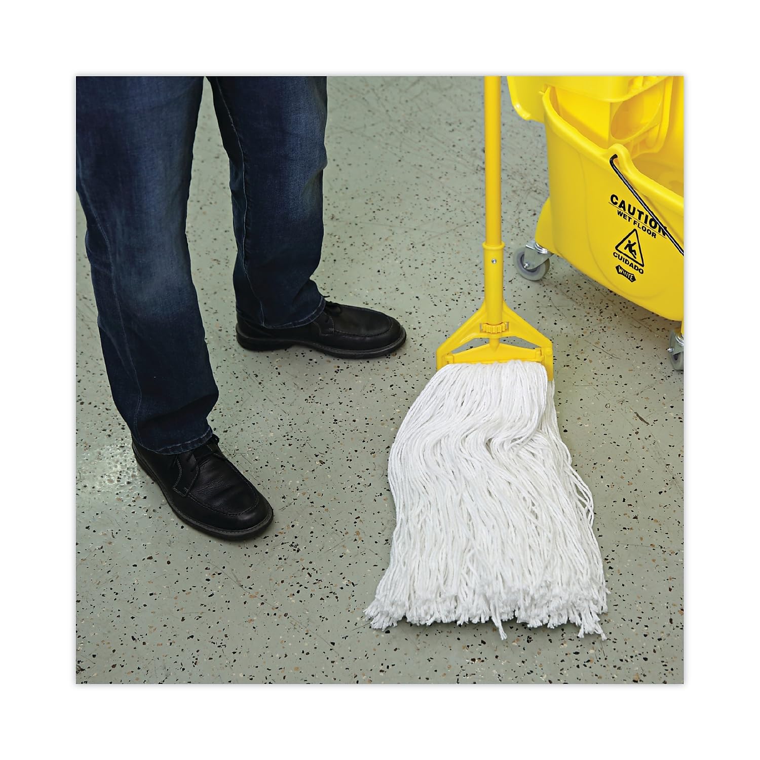 Boardwalk BWK232R Premium Standard Mop Head - 32oz Rayon Fiber, White (12/Carton) - Ideal for Home Cleaning, Kitchen, Bathroom & Hard Floors