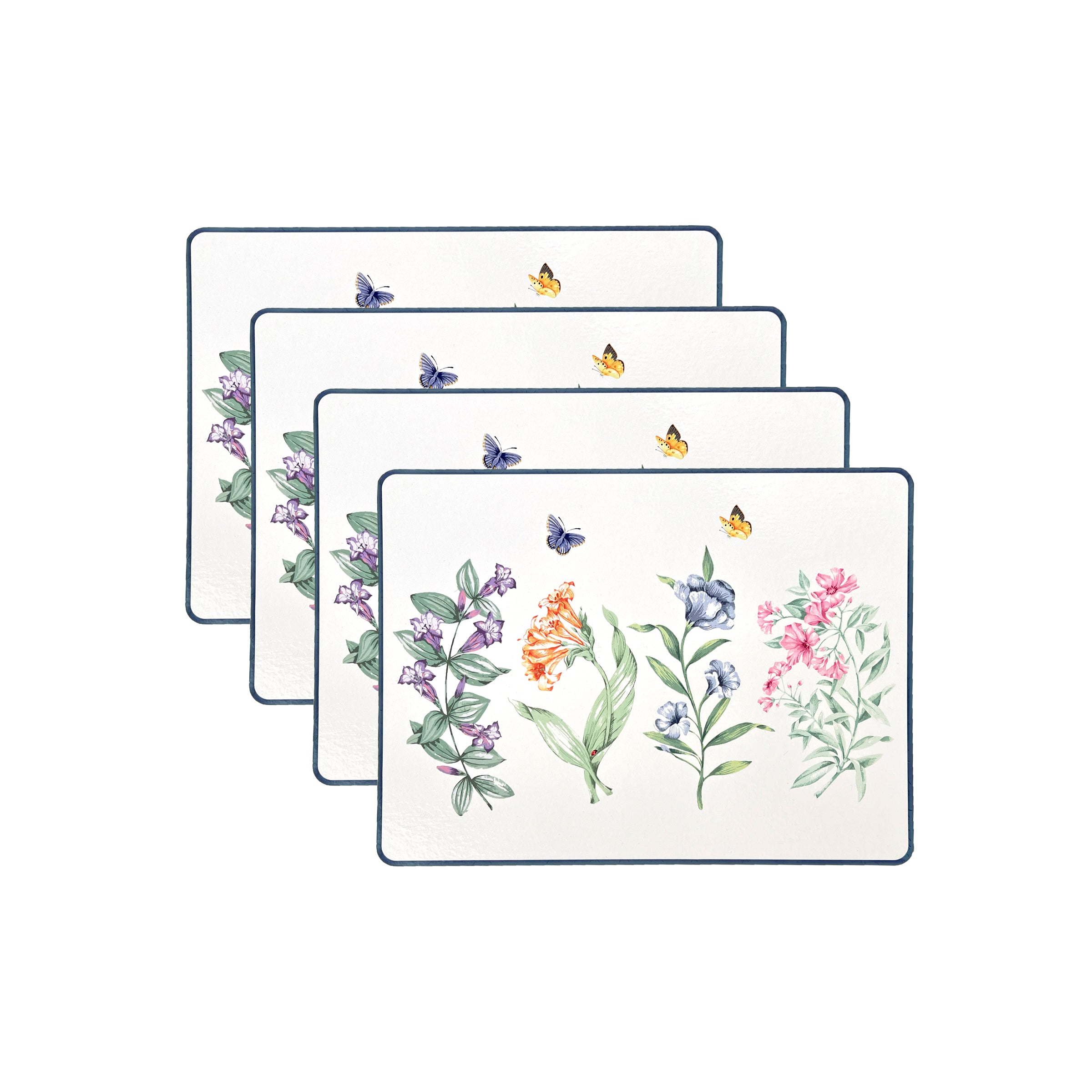 Butterfly Meadow Corkback Placemats Set of 4 - Waterproof & Heat-Resistant Table Mats for Dining, Kitchen, and Outdoor Use