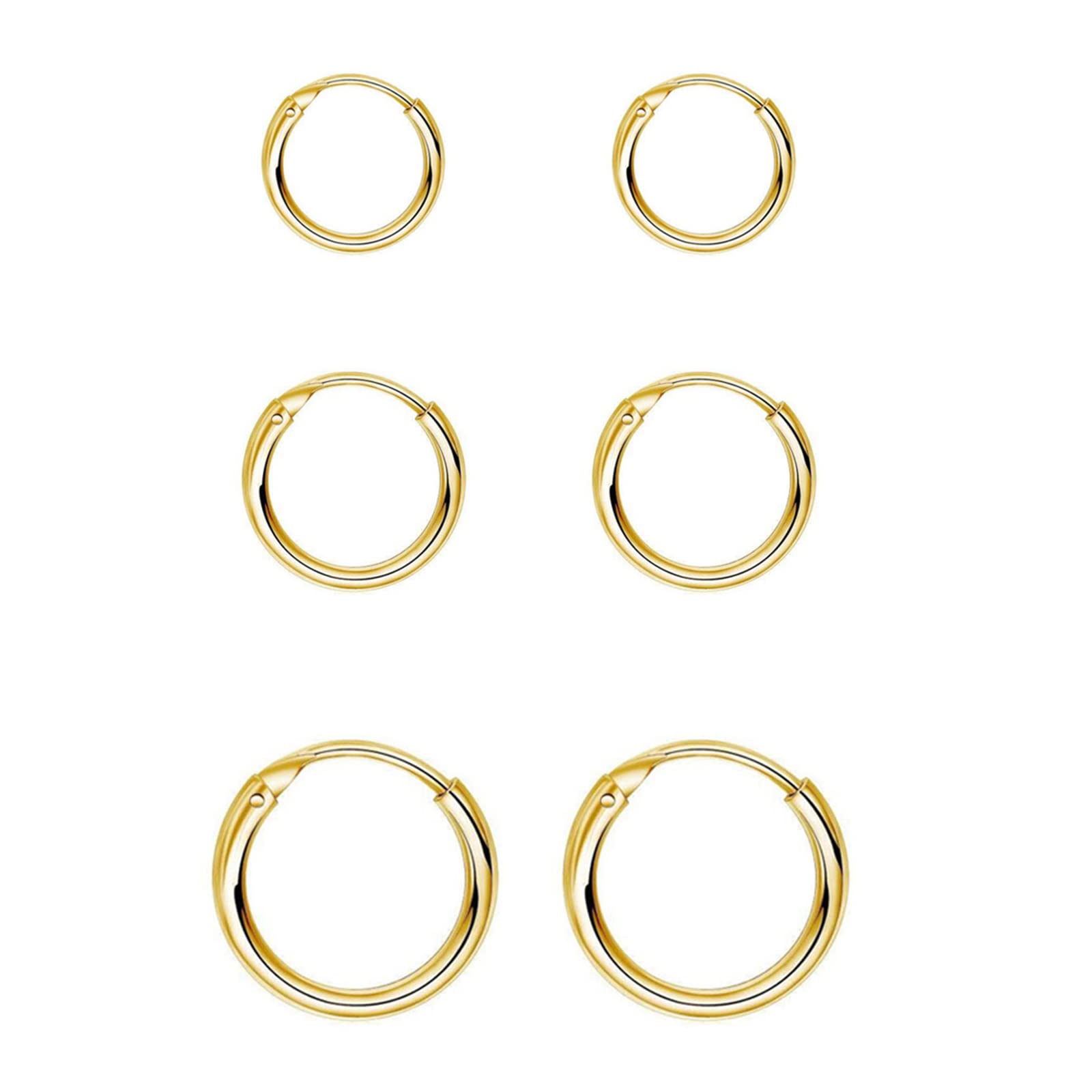 EPIRORA 925 Sterling Silver Hoop Earrings Set - 3 Pairs Small Cartilage Hoops for Women & Men, Hypoallergenic Tragus, Nose & Lip Rings | Perfect for Daily Wear, Gifts & Piercing Jewelry Collection
