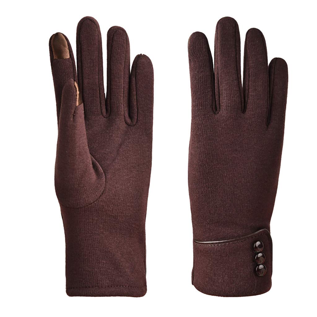 Women's Soft Button Gloves - Warm Winter Lining with Fashionable Cuff Decoration | Perfect for Outdoor Activities, Commuting & Cold Weather Fashion