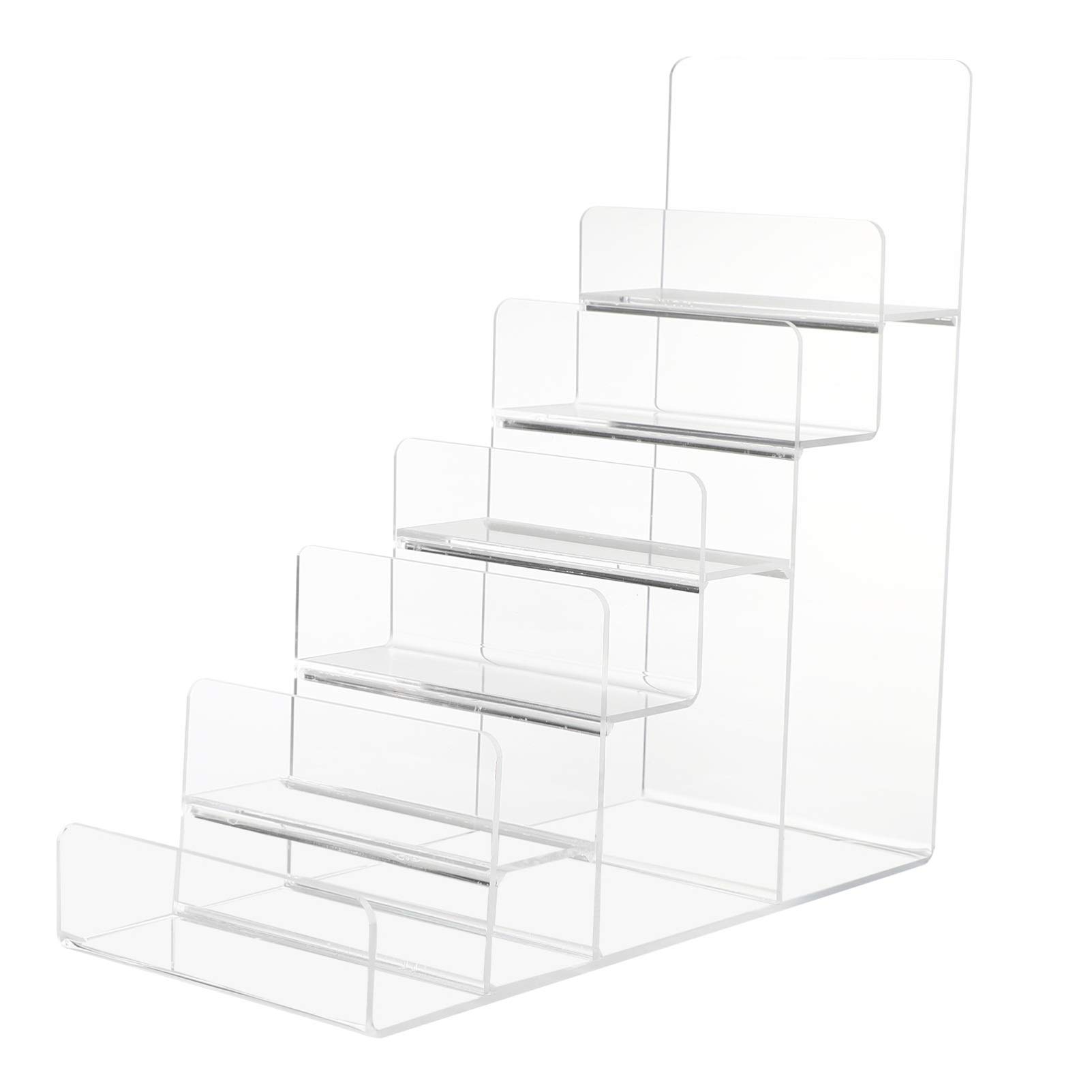 DOITOOL Acrylic 6-Tier Purse & Wallet Organizer Display Stand - Perfect for Jewelry, Glasses, Clutches, and Book Displays - Ideal for Retail Stores, Boutiques, and Home Organization