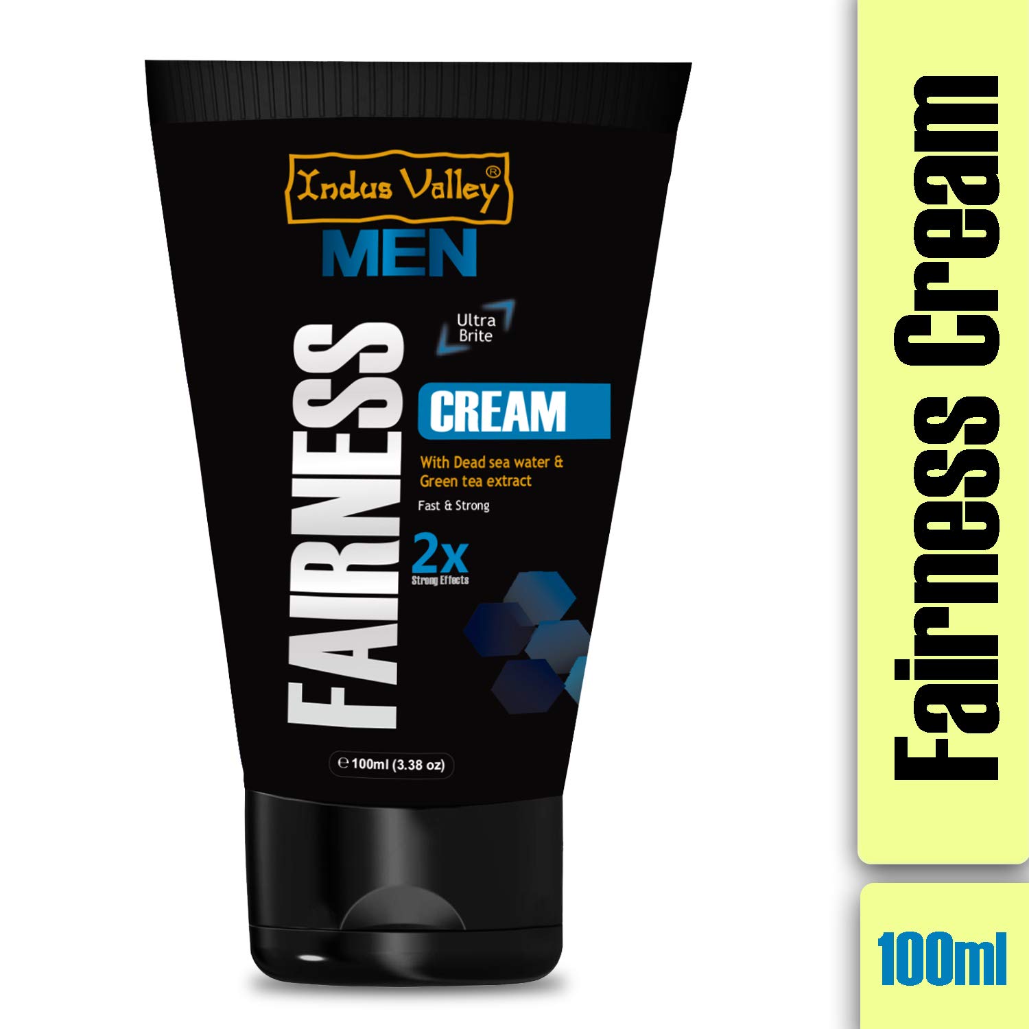INDUS VALLEY Men's Fairness Cream with Dead Sea Minerals & Green Tea Extract - 100ml for Natural Brightening & Even Skin Tone | Daily Face Moisturizer for Men