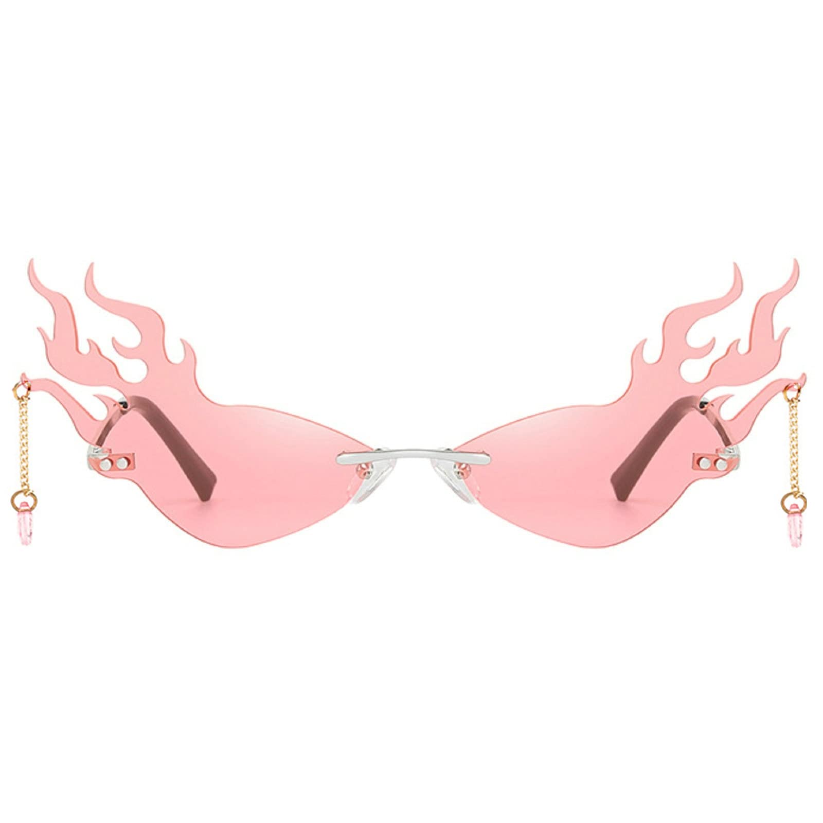 Oversized Red Flame Sunglasses for Women - UV Protection & Luxury Fashion for Outdoor & Parties