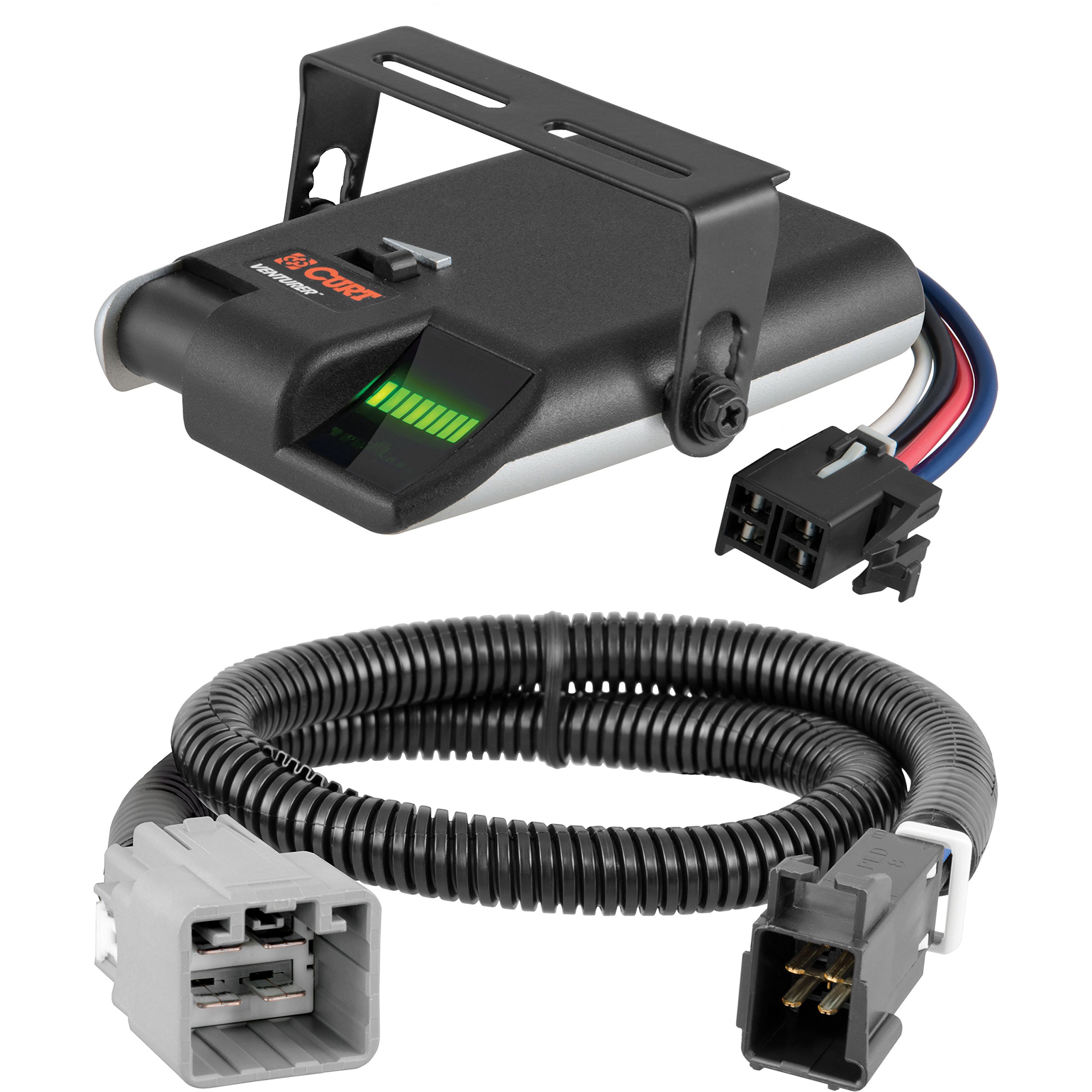 CURT Venturer Electric Brake Controller & Wiring Kit for 2014-2016 Jeep Cherokee - 51459 & 51110 | Easy Installation | Perfect for Towing Trailers, Boats & Campers